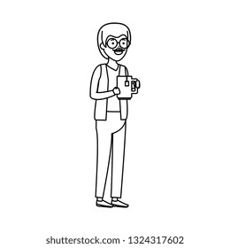 old man with coffee cup
