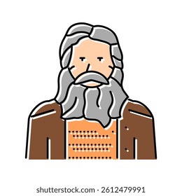 old man color icon vector. old man sign. isolated symbol illustration