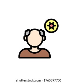 Old man, coronavirus icon. Simple color with outline vector elements of viral pandemic icons for ui and ux, website or mobile application