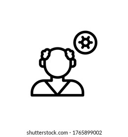 Alter Mann, Coronavirus-Symbol. Einfache Linie, Umrisslinien, Vektorelemente viraler Pandemien für i und ux, Website oder mobile Anwendungen