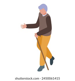 Old man diaper icon isometric vector. Adult care. Step elastic