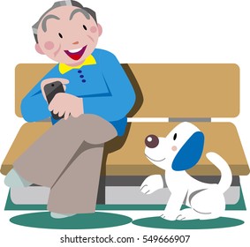 Old man and dog