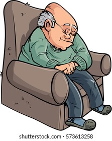 Old Man Dozing In A Chair