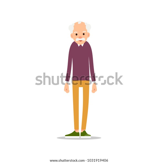 Old Man Elderly Man Mustache Stand Stock Vector (Royalty Free ...