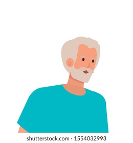 old man elegant avatar character vector illustration design