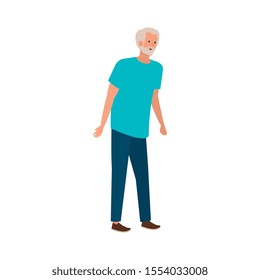 old man elegant avatar character vector illustration design