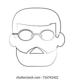 Old man face cartoon