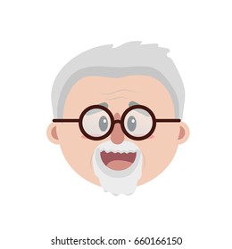 old man face with hairstyle