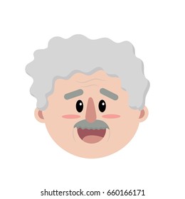 old man face with hairstyle
