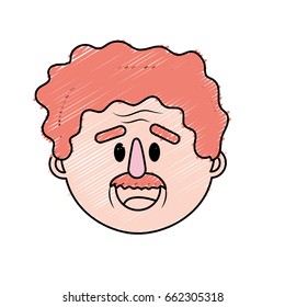old man face with hairstyle