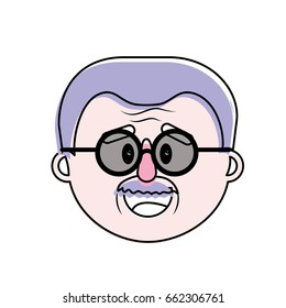 old man face with hairstyle