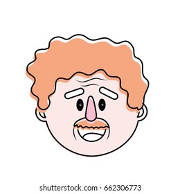 old man face with hairstyle