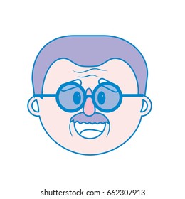 old man face with hairstyle