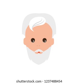 Old man face human illustration vector