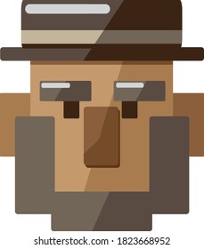 Old man face on vector