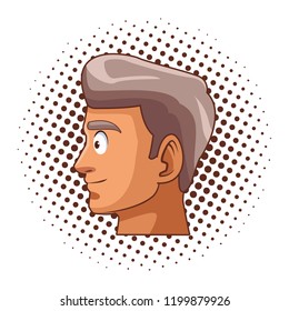 Old man face profile