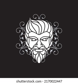 old man face vector art design