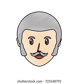 old man face  vector illustration