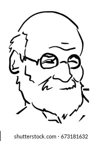 Old Man Face Vector Sketch Black Stock Vector (Royalty Free) 673181632 ...