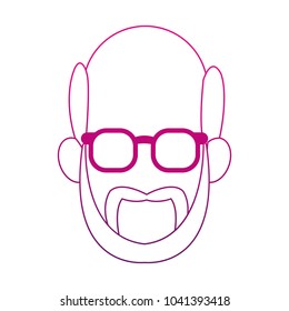 Old man faceless with glasses