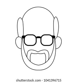 Old man faceless with glasses
