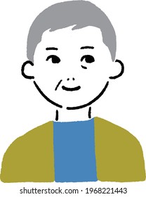 Old man facing front icon vector