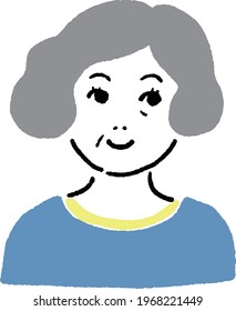 Old man facing front icon vector