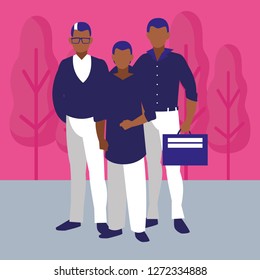 Old man and family design