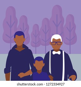Old man and family design