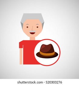 old man fathers day gift hat vector illustration eps 10