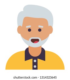 Old man flat icon design, old age 