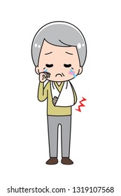 An old man with a fracture