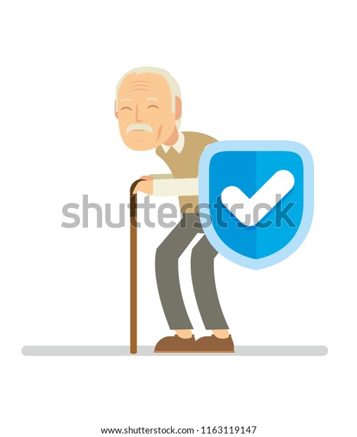 Old man\
get protection because he use the\
insurance