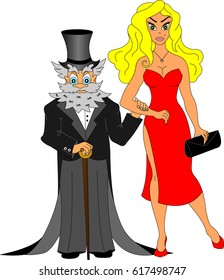old man with a girl