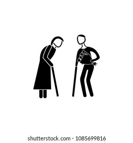 the old man gives the old woman flowers icon. Element of mother day for mobile concept and web apps. Detailed the old man gives the old woman flowers icon on white background