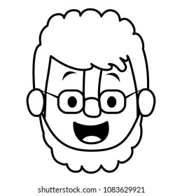 old man with glasses and beard head