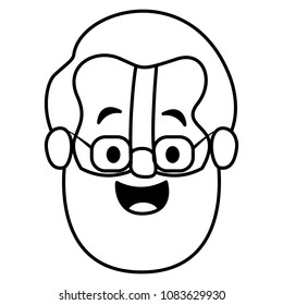 old man with glasses and beard head