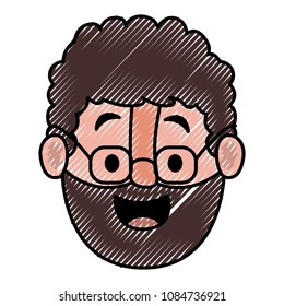 old man with glasses and beard head