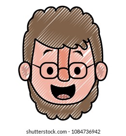 old man with glasses and beard head