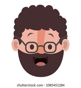 old man with glasses and beard head