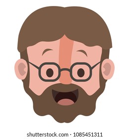 old man with glasses and beard head