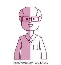 old man with glasses and casual cloth