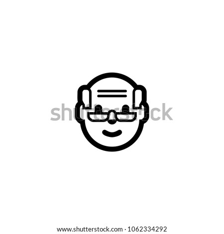 Old man with glasses character