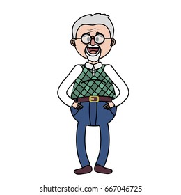 old man with glasses and hairstyle