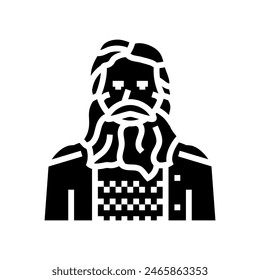 old man glyph icon vector. old man sign. isolated symbol illustration