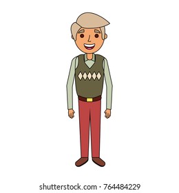 old man grandfather character standing