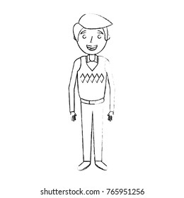 old man grandfather character standing