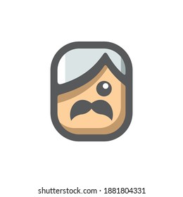Old man Grandfather Vector icon Cartoon illustration.