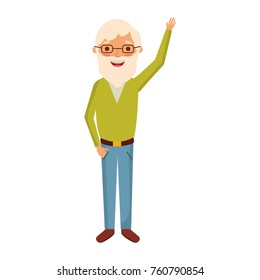 old man grandpather character standing