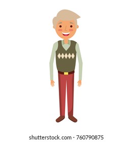 old man grandpather character standing